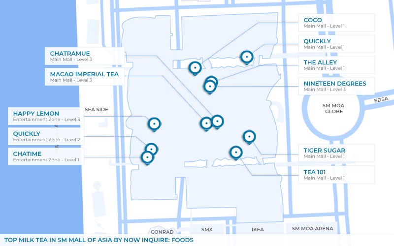 Map - Milk Tea in SM Mall of Asia